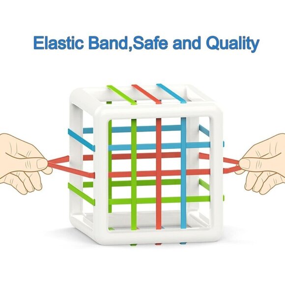 MINGKIDS Montessori cube Toys for 1 Year Old, Toy 6 Pc Multi Sensory Shapes. - Picture 8 of 8